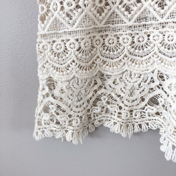 Solitaire knit cream tank top blouse medium - Picture 7 of 15